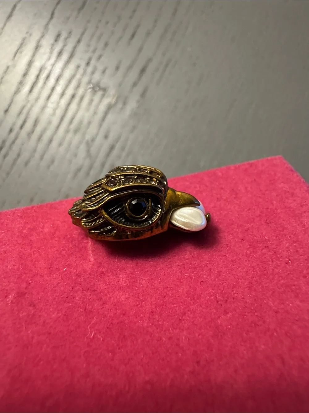 Kurt Geiger Gold Tone Eye Motif Stud with Faux Pearl